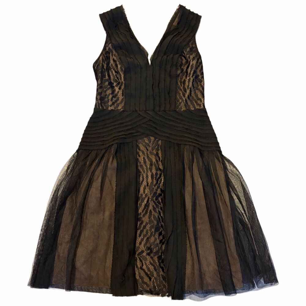 New BCBGMaxAzaria Black Tulle Dress Size 2 Aegle Cocktail Party Wedding